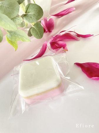 Dárkové dekorační mini mýdlo pro hosty - růžovo/zlaté s vůní na přání