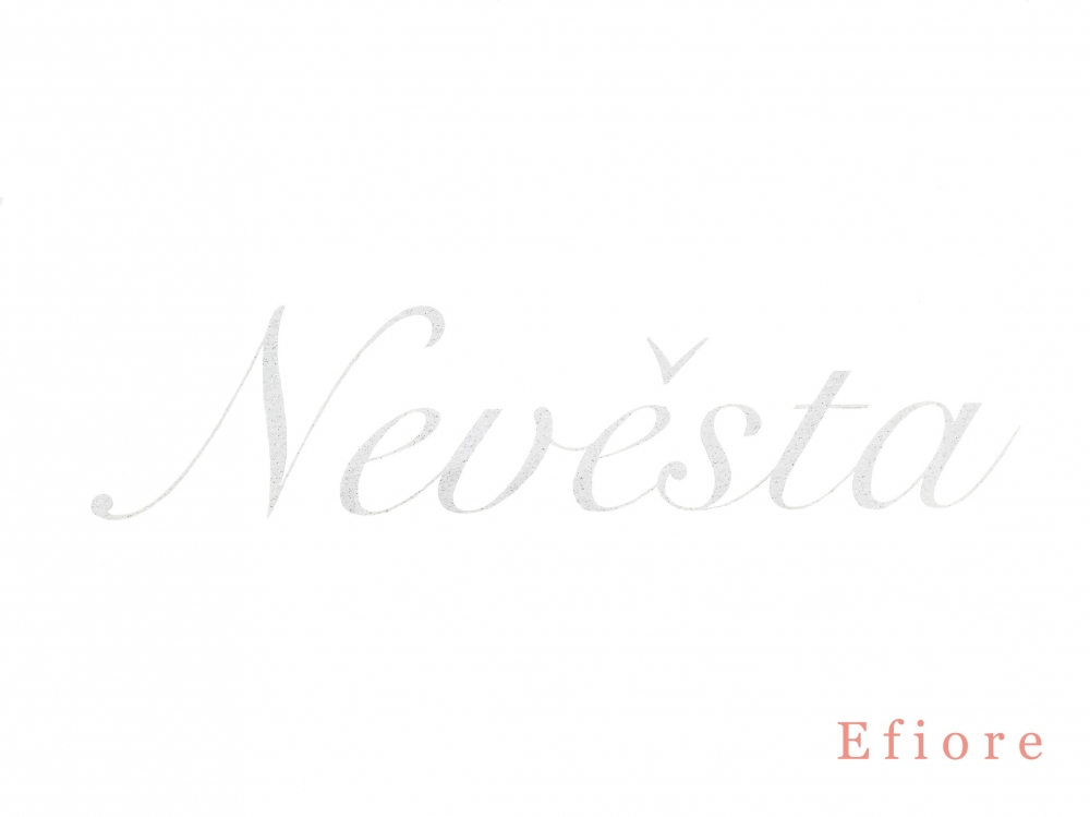 Bílý glitrový třpytivý nápis Nevěsta/písmo Romantic