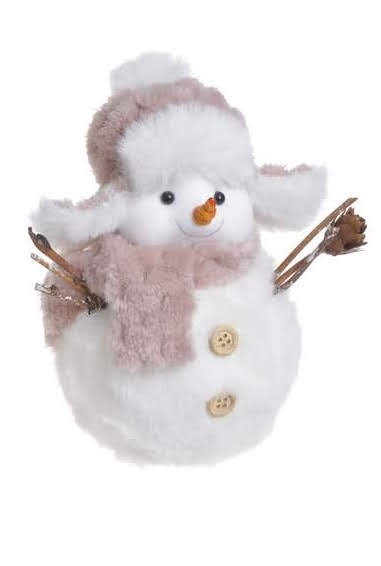 Plyšový sněhuláček 12 cm - růžová