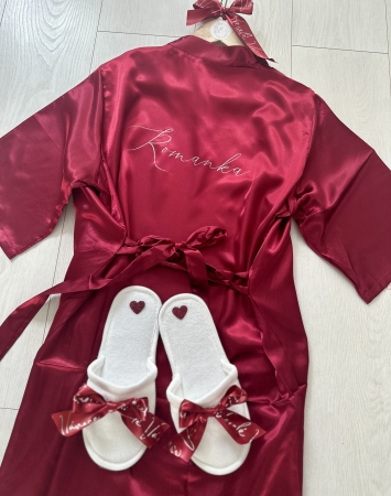 Pantoflíčky s mašlí Veselé Vánoce- vínové