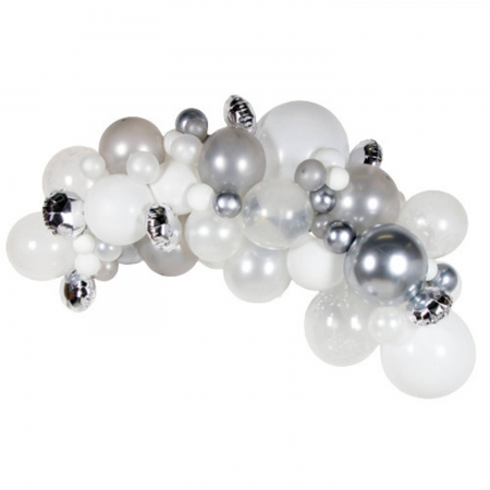 Sada balónků na balónkovou girlandu stříbrná