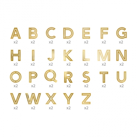 Samolepky na sklo Abeceda zlatá