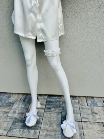 Luxusní podvazek bílý krajkový