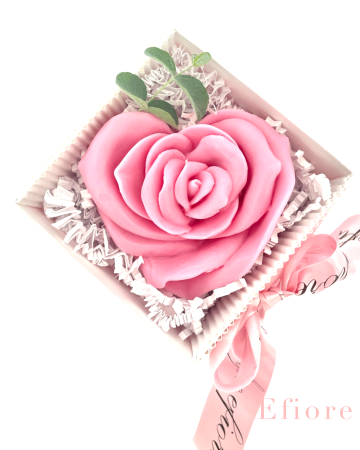 Dárkové balení růže ve tvaru srdce - růžová