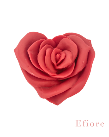 Dárkové balení růže ve tvaru srdce - červená