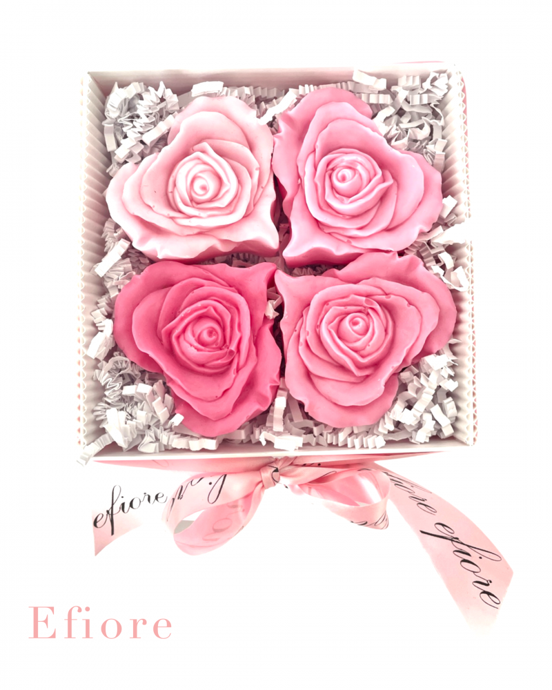 Dárkové balení růží ve tvaru srdce - v odstínech růžové