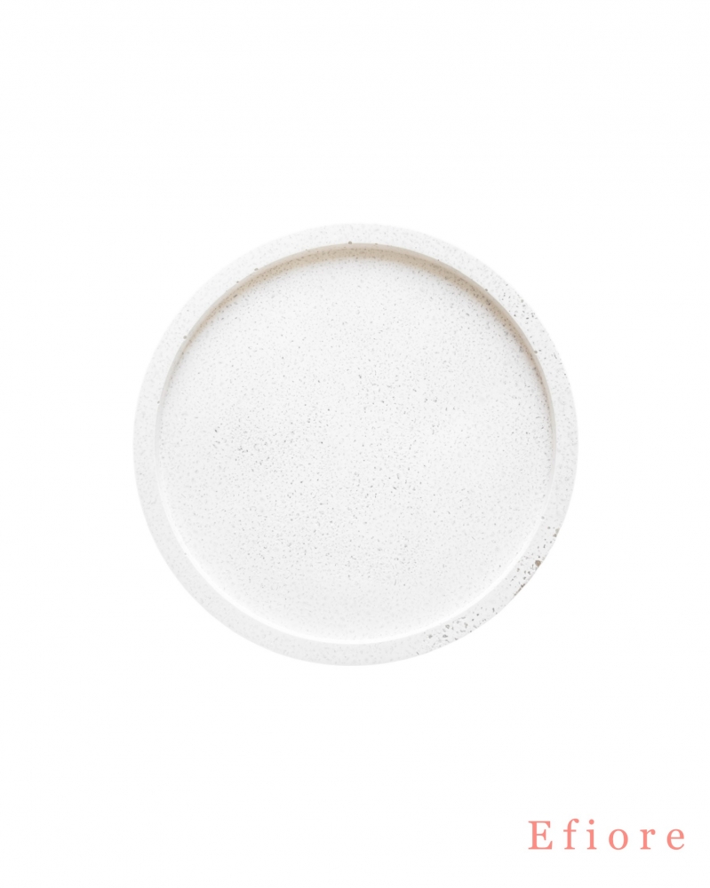 Betonový podtácek - bílý/průměr 9,5 cm