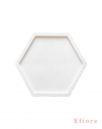 Diagonální betonový podtácek - bílý/průměr 10 cm